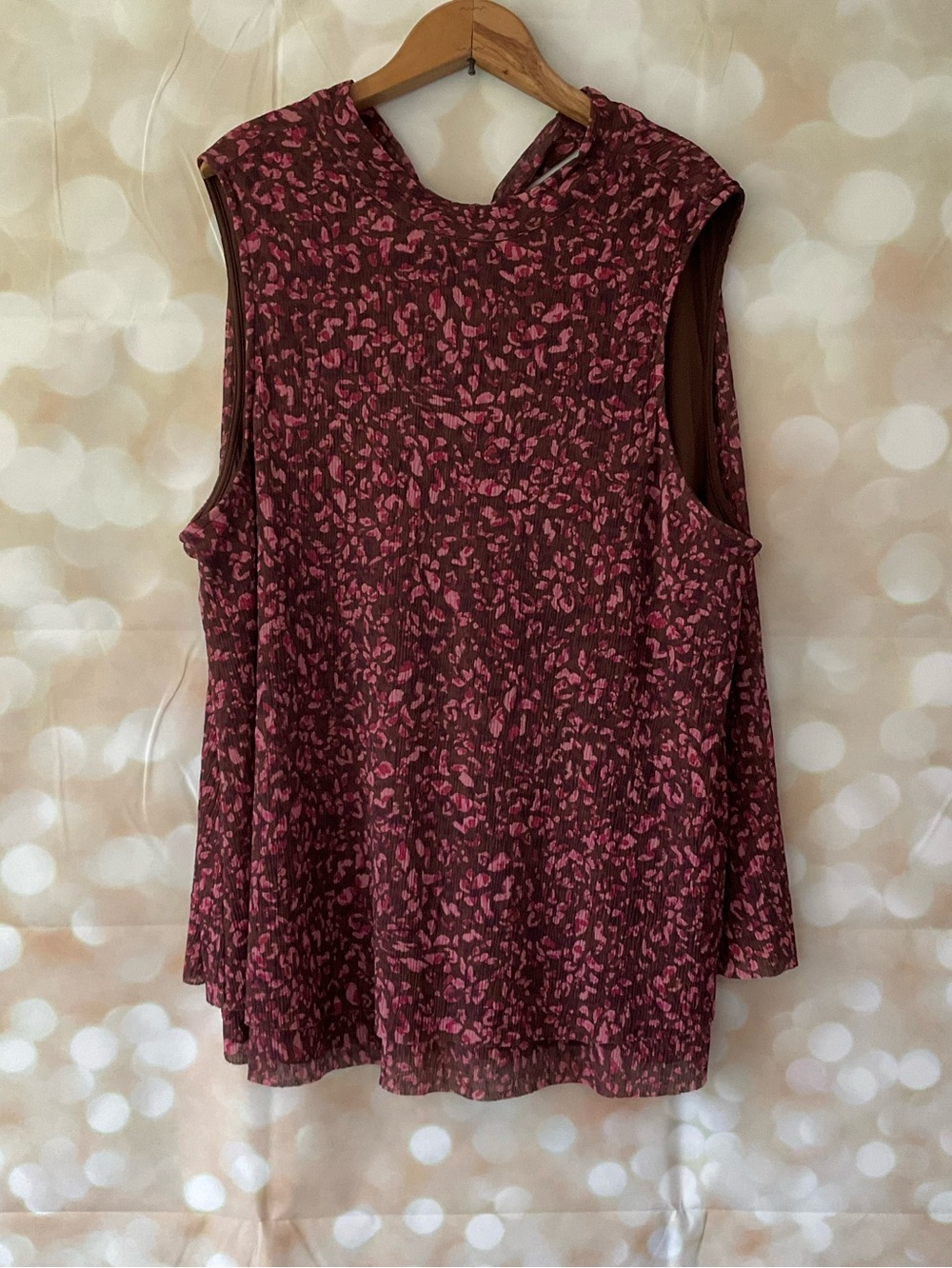 Les Serein Brown and Pink Blouse